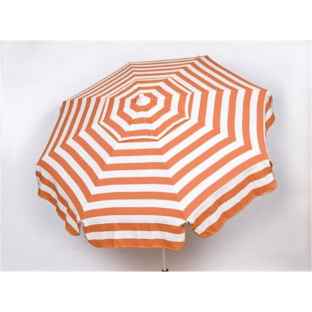 GAN EDEN Italian 6 ft. Umbrella Acrylic Stripes Orange And White - Patio Pole GA2585888
